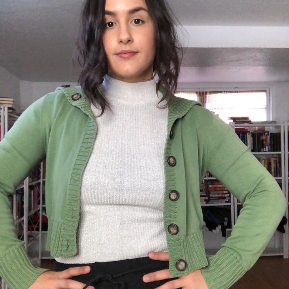 Mossimo Green Knit Cardigan - B42 - Picture 2 of 8